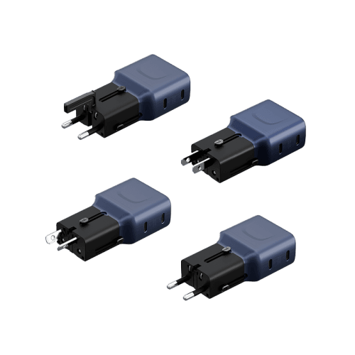 Energea TravelGo 2 Port USB-C 45W PD Travel Adapter - Blue Black