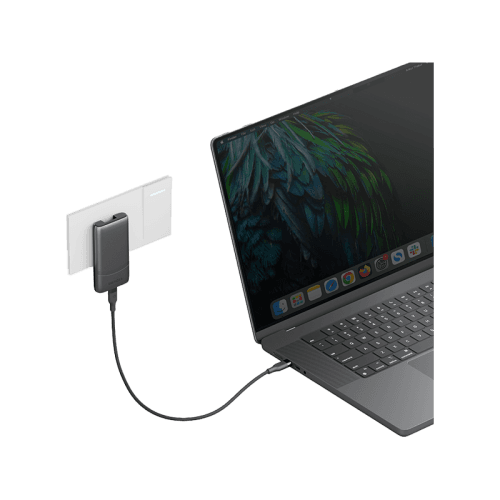 Energea TravelWorld Edge 65 2 Port USB-C 65W Travel Adapter - Gunmetal