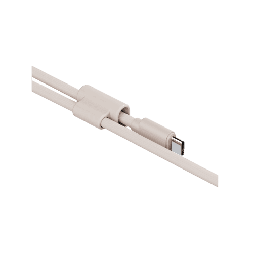 Energea Lasso 2-In-1 USB-C to USB-C 240W 480Mbps Lanyard With Charging Cable 1.5M - Sand