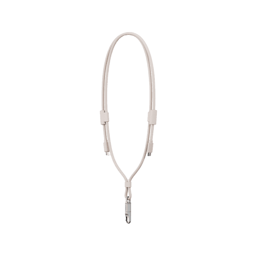 Energea Lasso 2-In-1 USB-C to USB-C 240W 480Mbps Lanyard With Charging Cable 1.5M - Sand