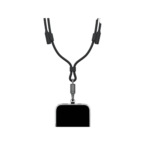 Energea Lasso 2-In-1 USB-C to USB-C 240W 480Mbps Lanyard With Charging Cable 1.5M - Black