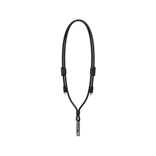 Energea Lasso 2-In-1 USB-C to USB-C 240W 480Mbps Lanyard With Charging Cable 1.5M - Black