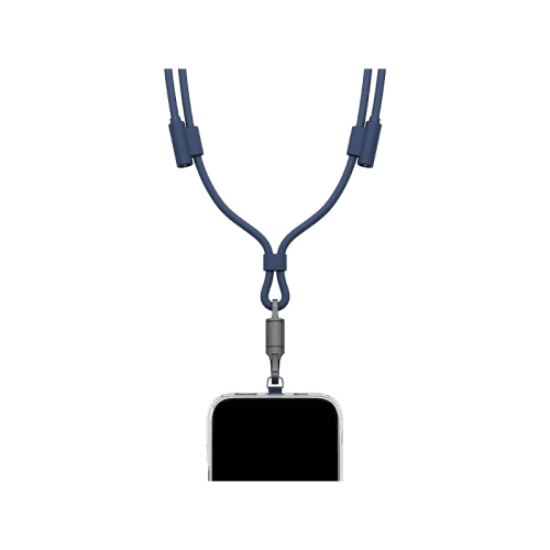 Energea Lasso 2-In-1 USB-C to USB-C 240W 480Mbps Lanyard With Charging Cable 1.5M - Blue