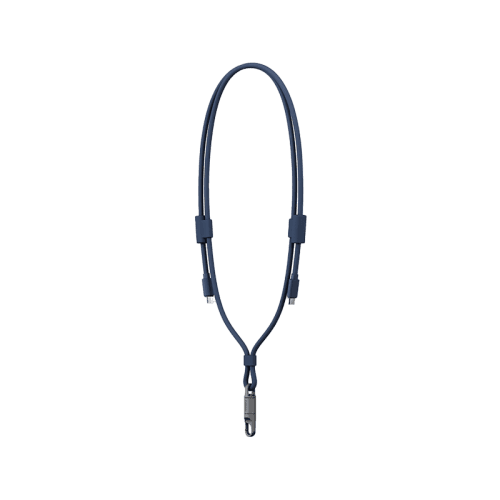 Energea Lasso 2-In-1 USB-C to USB-C 240W 480Mbps Lanyard With Charging Cable 1.5M - Blue
