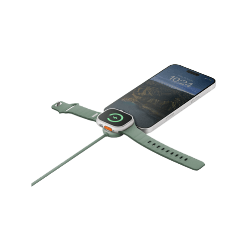 Energea Flow Duo 2-In-1 USB-C to USB-C With Apple Watch Charger 480Mbps 60W Cable 1.5M - Blue