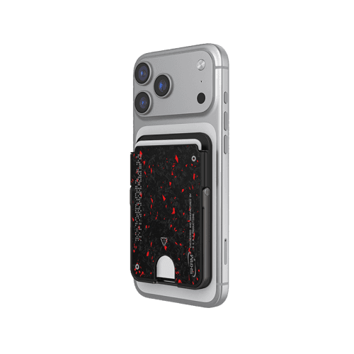 SkinArma Vektor Magnetic Card Holder With Smart Kick Stand - Black / Red
