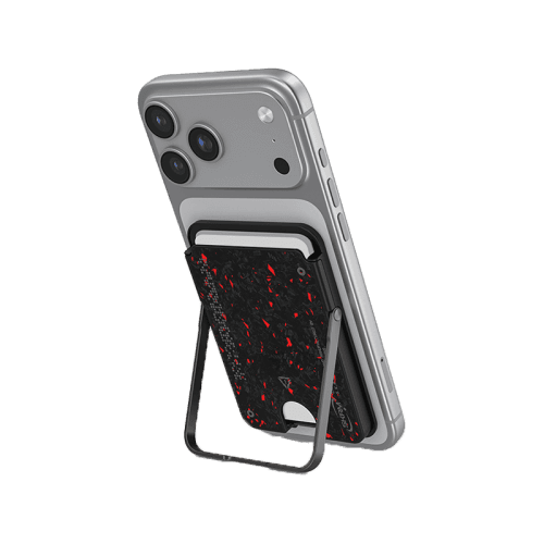 SkinArma Vektor Magnetic Card Holder With Smart Kick Stand - Black / Red