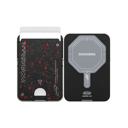 SkinArma Vektor Magnetic Card Holder With Smart Kick Stand - Black / Red