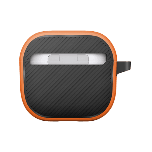 Uniq Clyde Lock Case for Airpods 4th Gen - Volt Orange & Charcoal