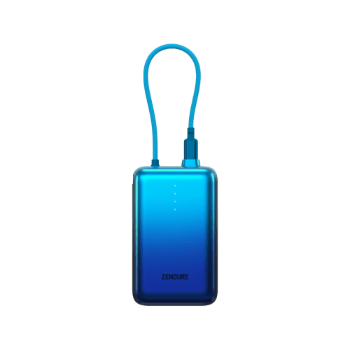Zendure SuperMini Pro 30W 20,000mAh Power Bank With Built-In USB-C Cable - Blue