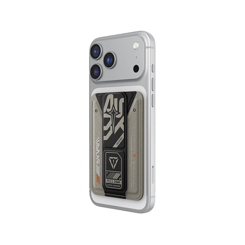 SkinArma Kado Aegis Wallet Mag-Charge Card Holder With Grip Stand - Grey