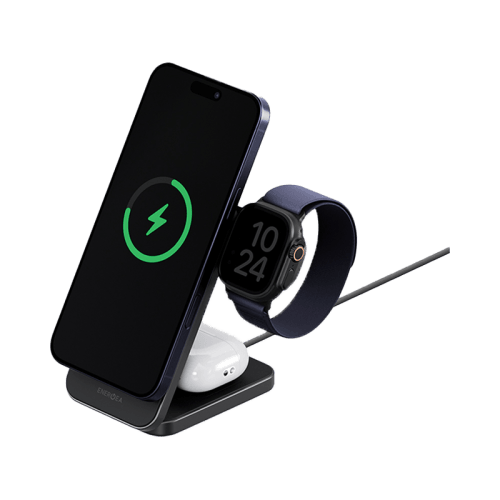 Energea MagTrio2 3 in 1 Foldable Magnetic Fast Wireless Charger - Gunmetal