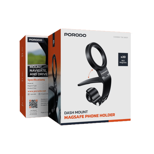 Porodo Dash Mount MagSafe Phone Holder - Black