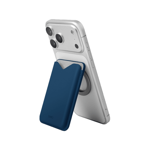 Uniq Lyden Evo Wallet Magnetic Snap-on Stand With Card Holder - Steel Blue
