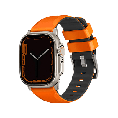 Uniq Linus Airosoft Silicone Strap For Apple Watch 49/45/44/42mm - Volt Orange