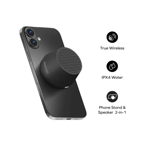 Momax One-Vibe Go Magnetic Portable True Wireless Speaker - Black