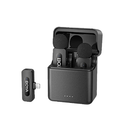 Boya BY-V3 2.4Ghz Wireless Micorphone for Lightning Device (2TX+1RX) -Black