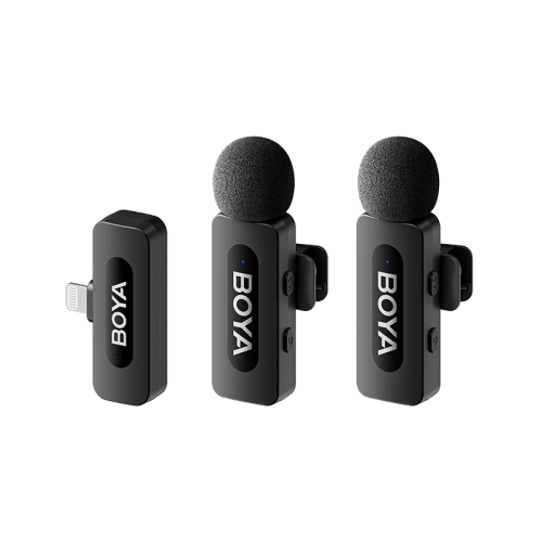 Boya BY-V2 2.4Ghz Wireless Micorphone for Lightning Device (2TX+1RX) -Black
