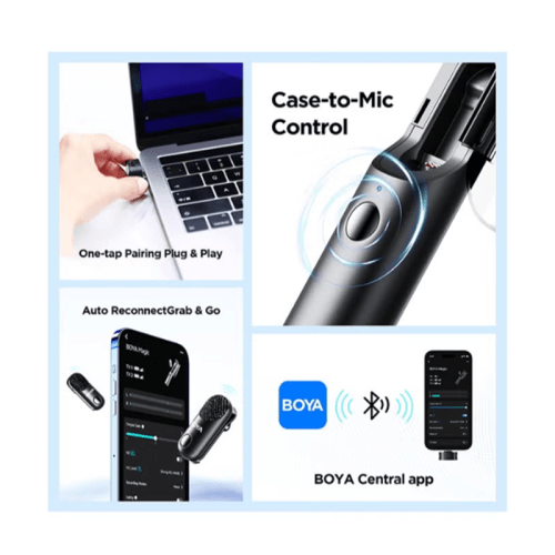 Boya Magic-05 Wireless Microphone With Ai Noise Cancellation USB-C Connector (2TX+1RX) - Black