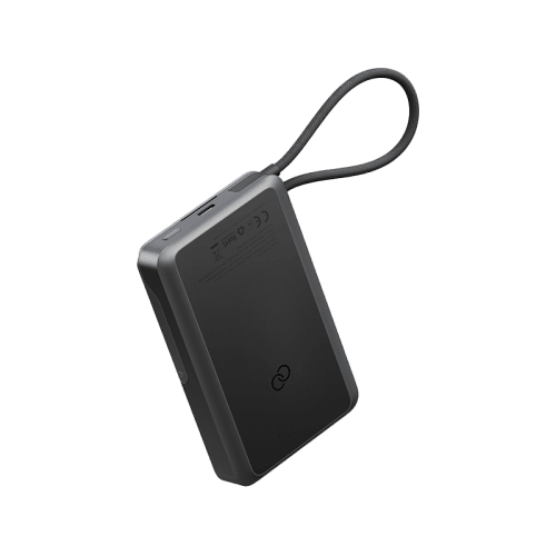 Energea Integra 20s With MagSafe Compatible Semi Solid State Power Bank With Built-in Cable and Stand 10000mAh - Gunmetal