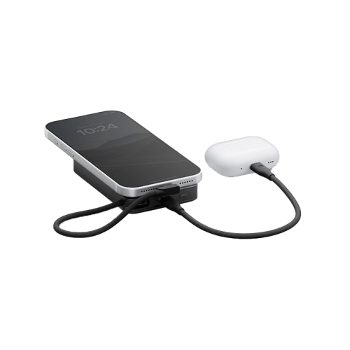 Energea Integra 20s With MagSafe Compatible Semi Solid State Power Bank With Built-in Cable and Stand 10000mAh - Gunmetal