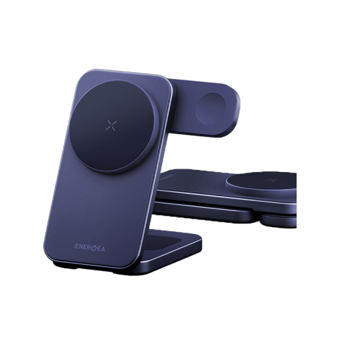 Energea MagTrio2 3 in 1 Foldable Magnetic Fast Wireless Charger - Indigo Blue