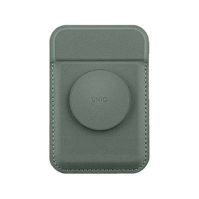 Uniq Flixa Magnetic Pop-Out Card Holder With Grip-Stand - Lichen Green