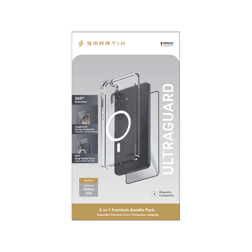 Smart Premium Ultraguard Bundle Case + Screen protector for Galaxy S26 Plus - Clear