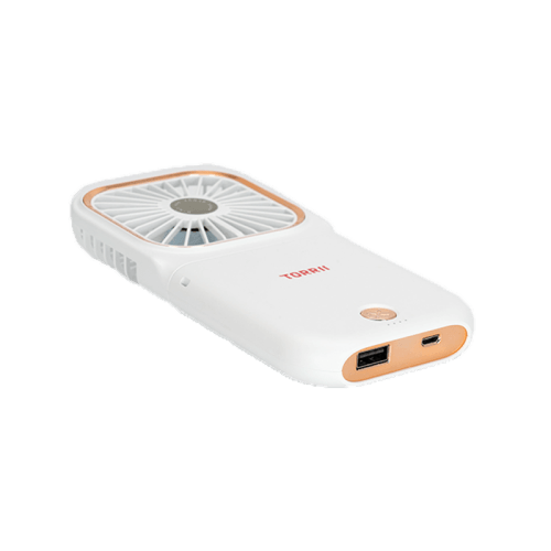 Torrii Cool Foldable Neck Fan with 3000mAh Powerbank - White