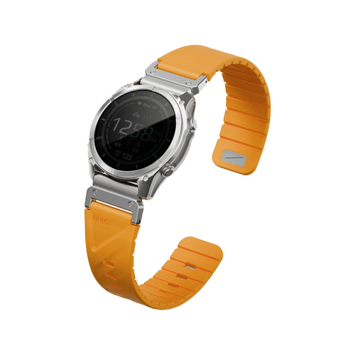 Uniq Fluo Magnetic Smart Watch Strap with Removable Connector For Garmin Watch 26mm Lug - Pale Orange