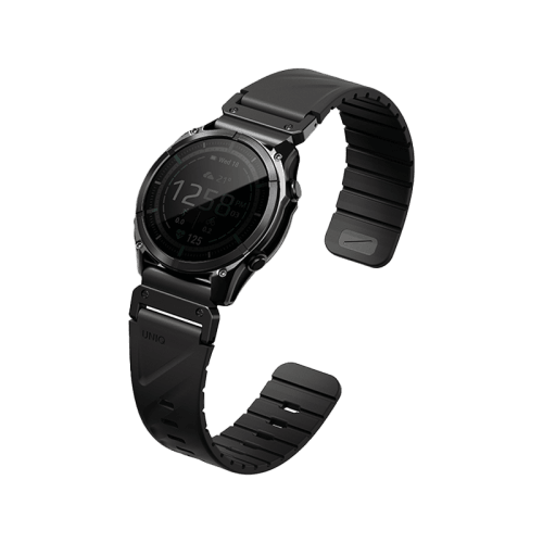 Uniq Fluo Magnetic Smart Watch Strap with Removable Connector For Garmin Watch 26mm Lug - Midnight Black