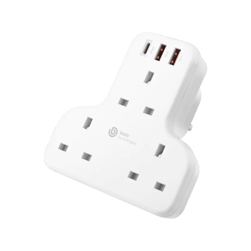 Bazic GoPort Trio 1-Port USB-C AND 2-Port USB-A + 3X Multi Port Wall Charger - White