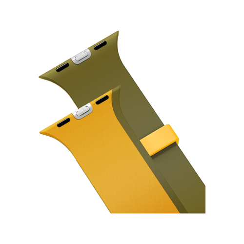 Uniq Revix IV Reversible Magnetic Strap For Apple Watch 49/46/45/44mm - Canary Yellow/ Deep Forest
