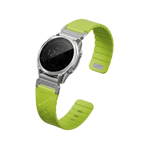 Uniq Fluo Magnetic Smart Watch Strap with Removable Connector For Garmin Watch 26mm Lug - Dark Lime
