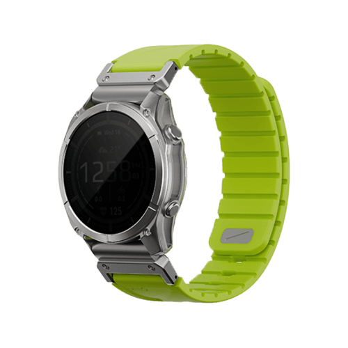 Uniq Fluo Magnetic Smart Watch Strap with Removable Connector For Garmin Watch 26mm Lug - Dark Lime