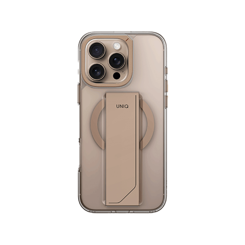 Uniq Hybrid Heldro Max MagSafe Case with Camera Stand for iPhone 16 Pro - Taupe Gold