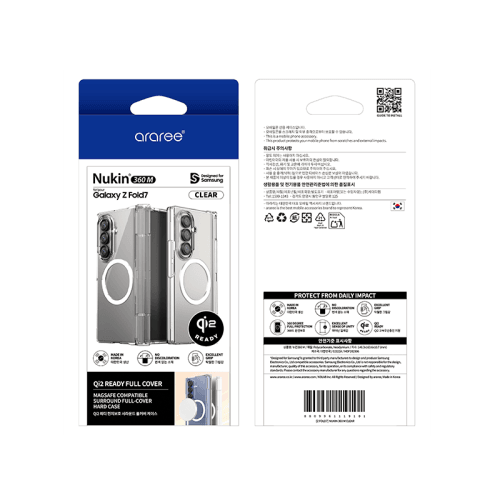 Araree Nukin 360 MagSafe Case With Hinge Protection for Samsung Galaxy Z Fold 7 - Clear