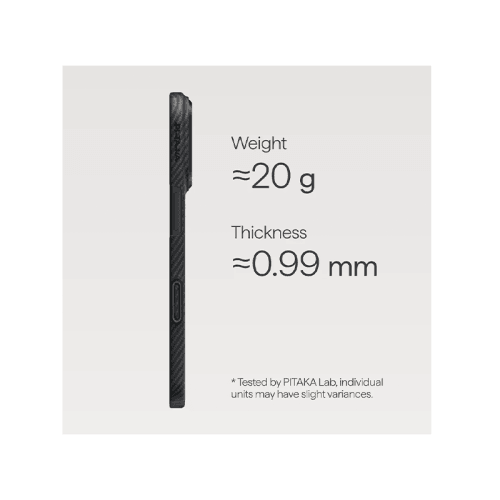 Pitaka Ultra Slim MagSafe Case for iPhone 17 Pro Max -  Black / Grey
