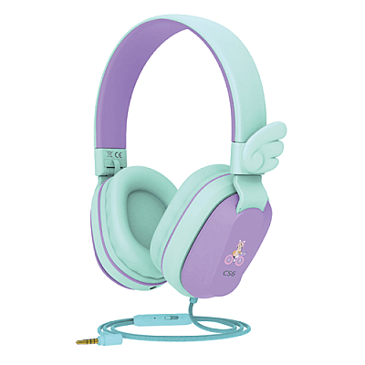 Riwbox  Kids Wired Headphones - Purple / Green