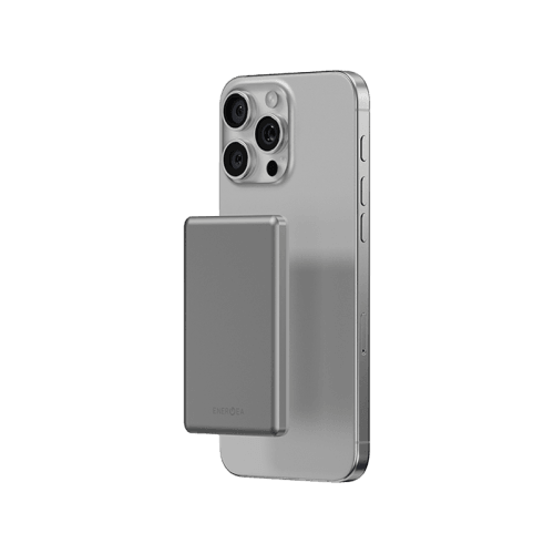 Energea AluPac Mini Aluminum MagSafe 5000mAh Power Bank - Natural Titanium