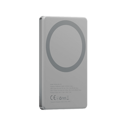 Energea AluPac Mini Aluminum MagSafe 5000mAh Power Bank - Natural Titanium