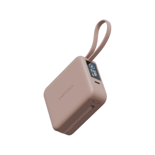 Energea Magpac Mini Plus Wireless Power Bank 10000mAh With Build in USB-C Cable & Display - Pink