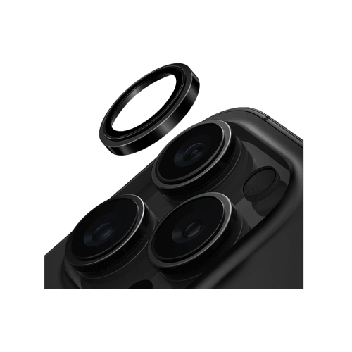 Uniq Optix Prime Stainless Steel Frame Sapphire Camera Lens Protector for iPhone 16 Pro & 16 Pro Max – Gunmetal Black