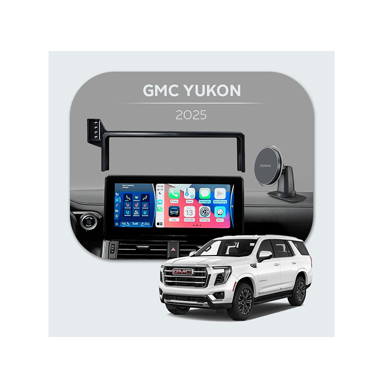 Bundle - Car Mount Screen Frame for GMC Yukon (2025) + Porodo 2 In 1 Magsafe Car Mount - Black