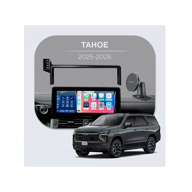 Bundle - Car Mount Screen Frame for Tahoe (2025-2026) + Porodo 2 In 1 Magsafe Car Mount - Black