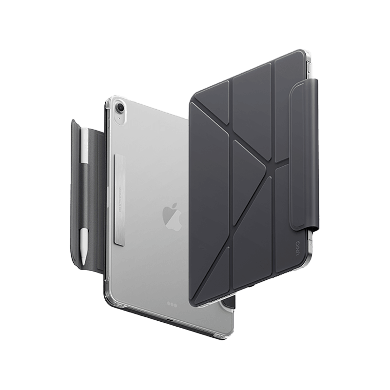 Uniq Camden Lite Case With Detachable Pencil Sleeve for iPad 11" (A16) - Charcoal Grey