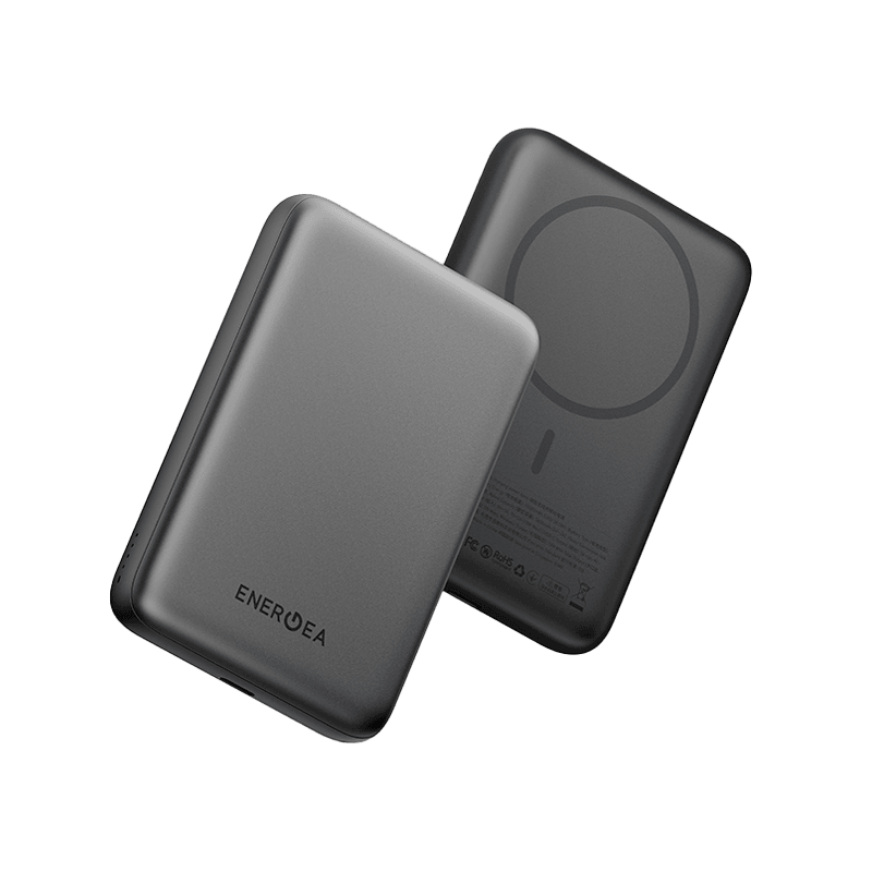 Energea Magpac Loop 10K Magsafe Compatible Power Bank With USB-C Cable Strap 10000mAh - Gunmetal