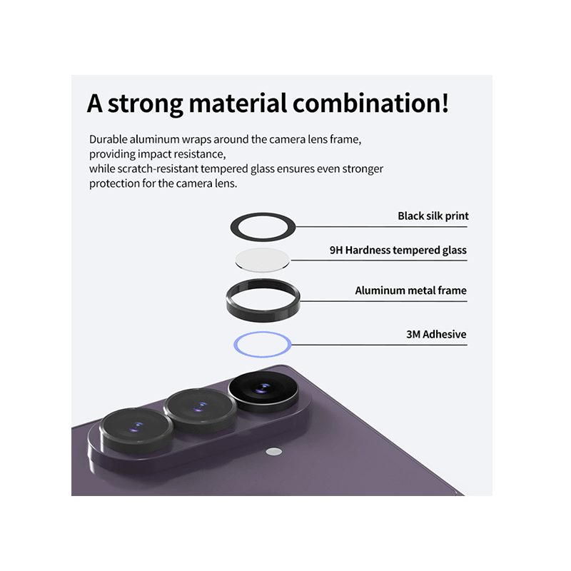 Araree C-Sub Core Camera Lens Protector With Metal Ring for Galaxy Z Fold 8 Ultra - Clear