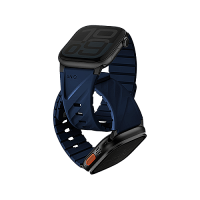 Uniq Fluo Bundle Magnetic Watch Strap With Connector for Apple Watch 40mm to 49mm - Marine Blue