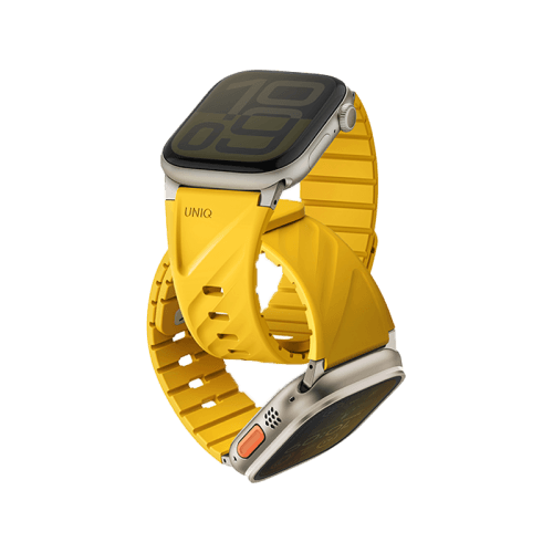 Uniq Fluo Bundle Magnetic Watch Strap With Connector for Apple Watch 40mm to 49mm - Golden Yellow